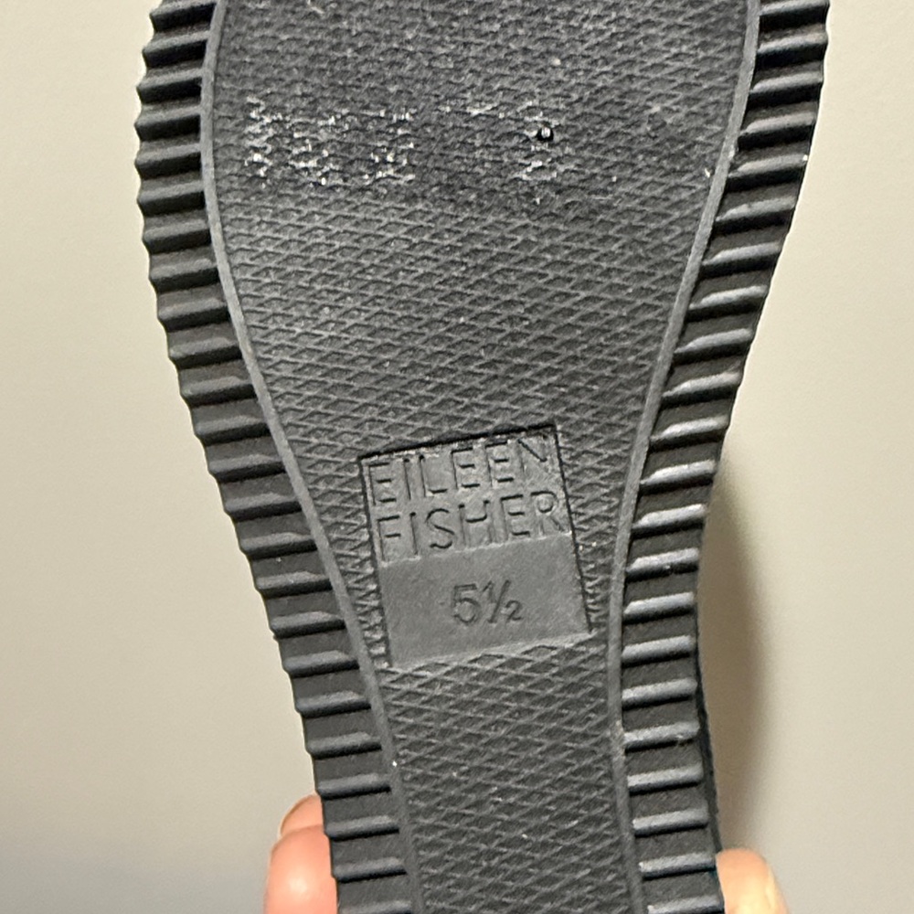 *NEW* EILEEN FISHER WOMEN'S LETO WEDGE SANDAL, BLACK, 5.5 B101 - Picture 14 of 14